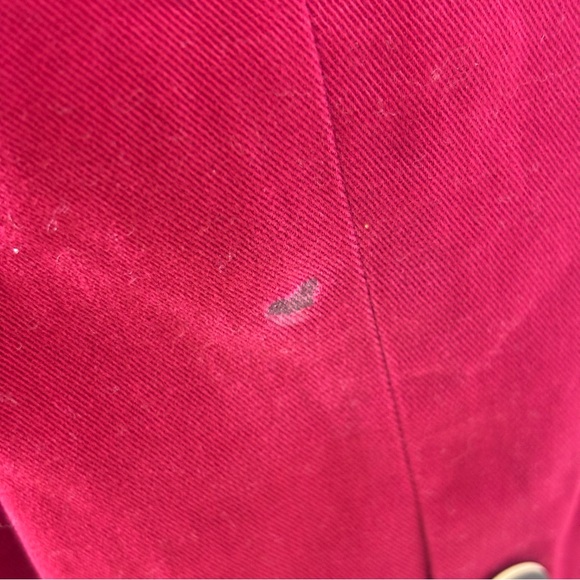 Vintage Ruff Hewn 90's Overcoat Double Breasted Equestrian Retro Red Medium - Picture 13 of 13